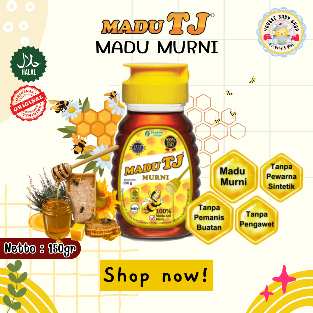 

Madu TJ Murni 150gr Madu Asli Murni Alami Bebas Campuran Tanpa Pemanis dan Pengawet Anti Tumpah