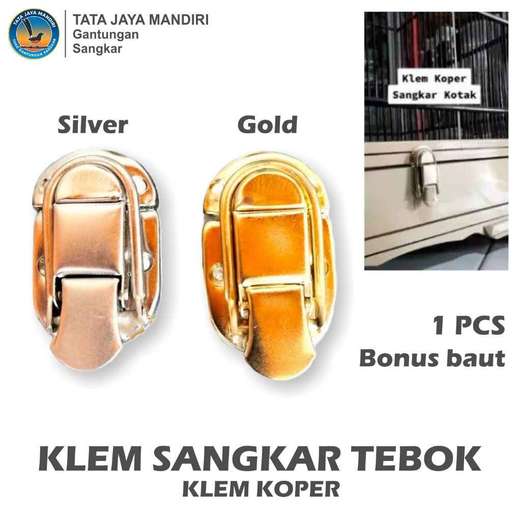 KLEM KOPER SANGKAR 1 PCS KLEM TEBOK SANGKAR KOTAK KOSAN PENGAIT TEBOK