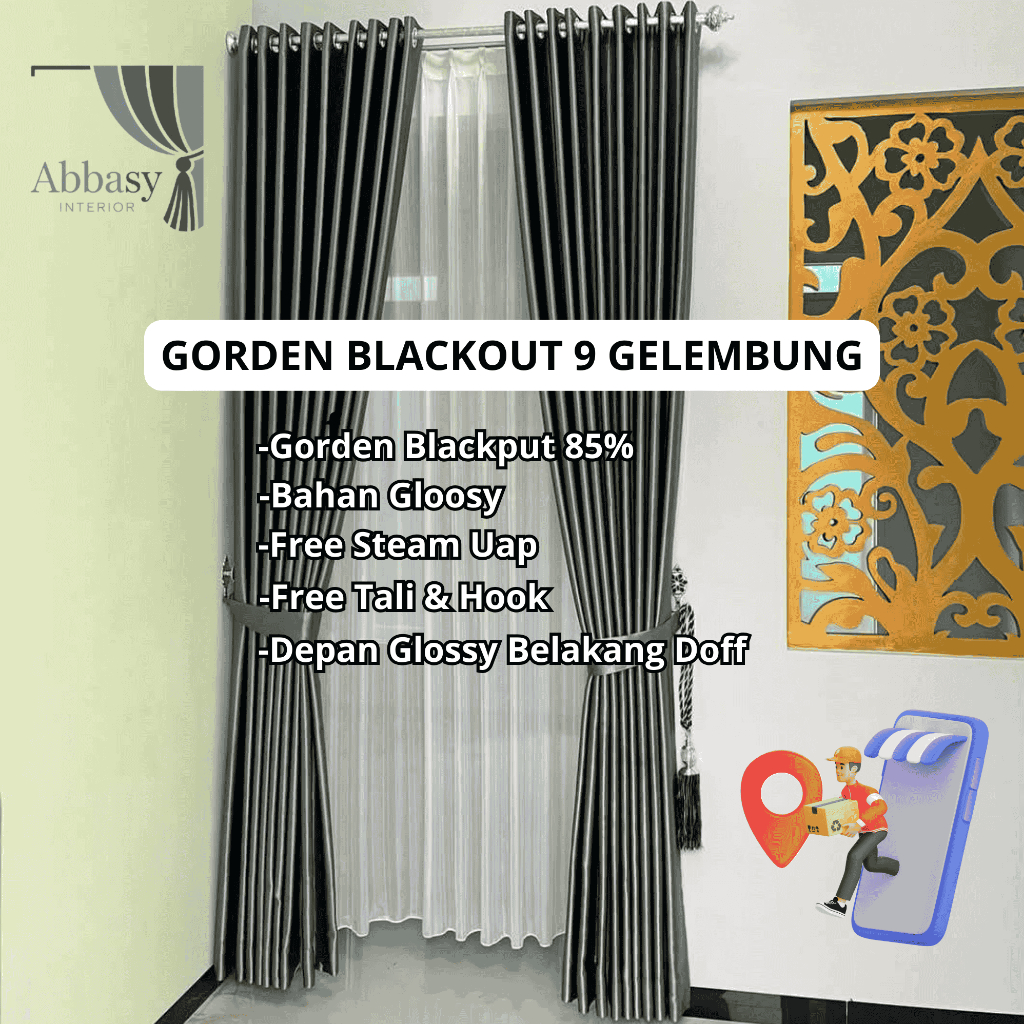 Gorden Blackout Tebal 9 Gelembung – Elegan untuk Ruang Tamu & Kamar