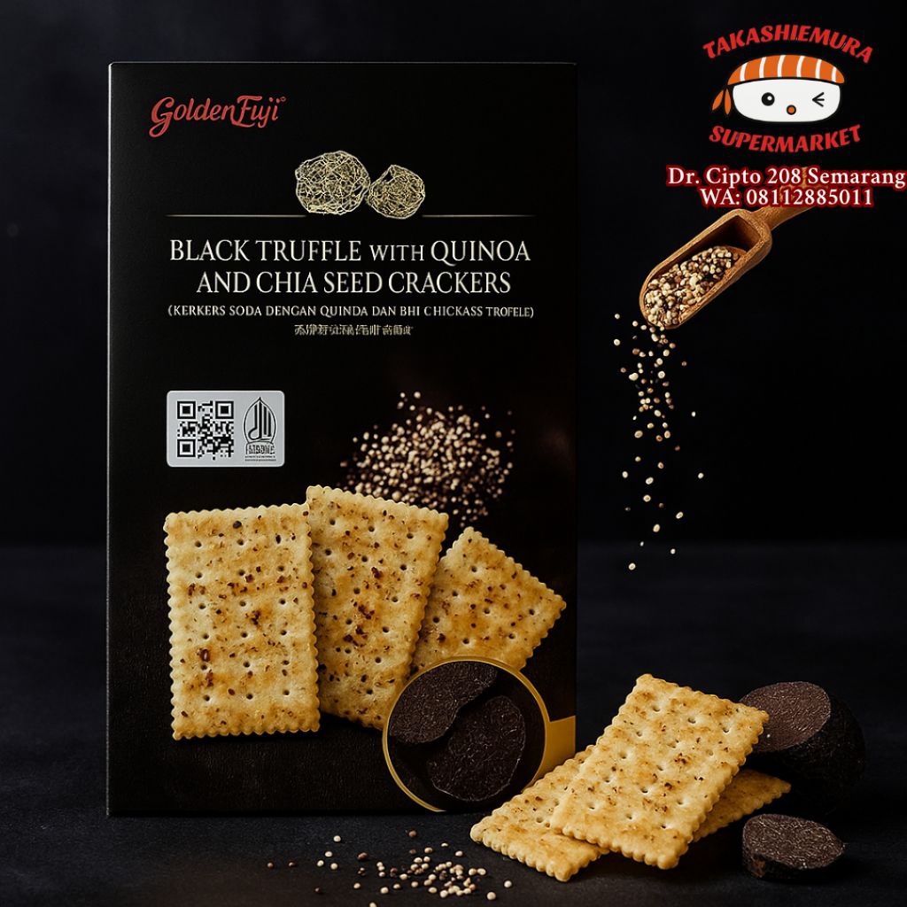 

Golden fuji Black truffle crackers