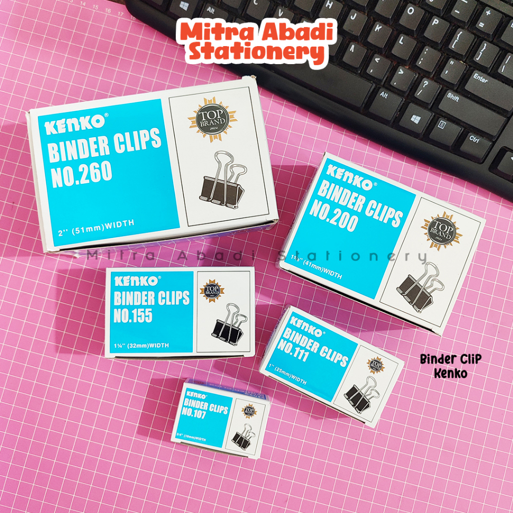 

(1 PACK) BINDER CLIP KENKO / 105 107 111 155 200 PENJEPIT KERTAS KLIP BESI PAPER CLIP ATK MURAH
