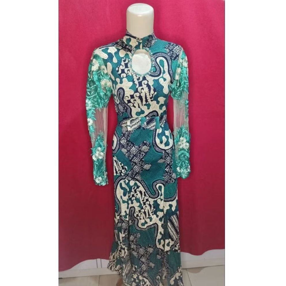 LONG DRESS BATIK MIX PAYET ~ BAJU PESTA ~ BAJU PENYANYI