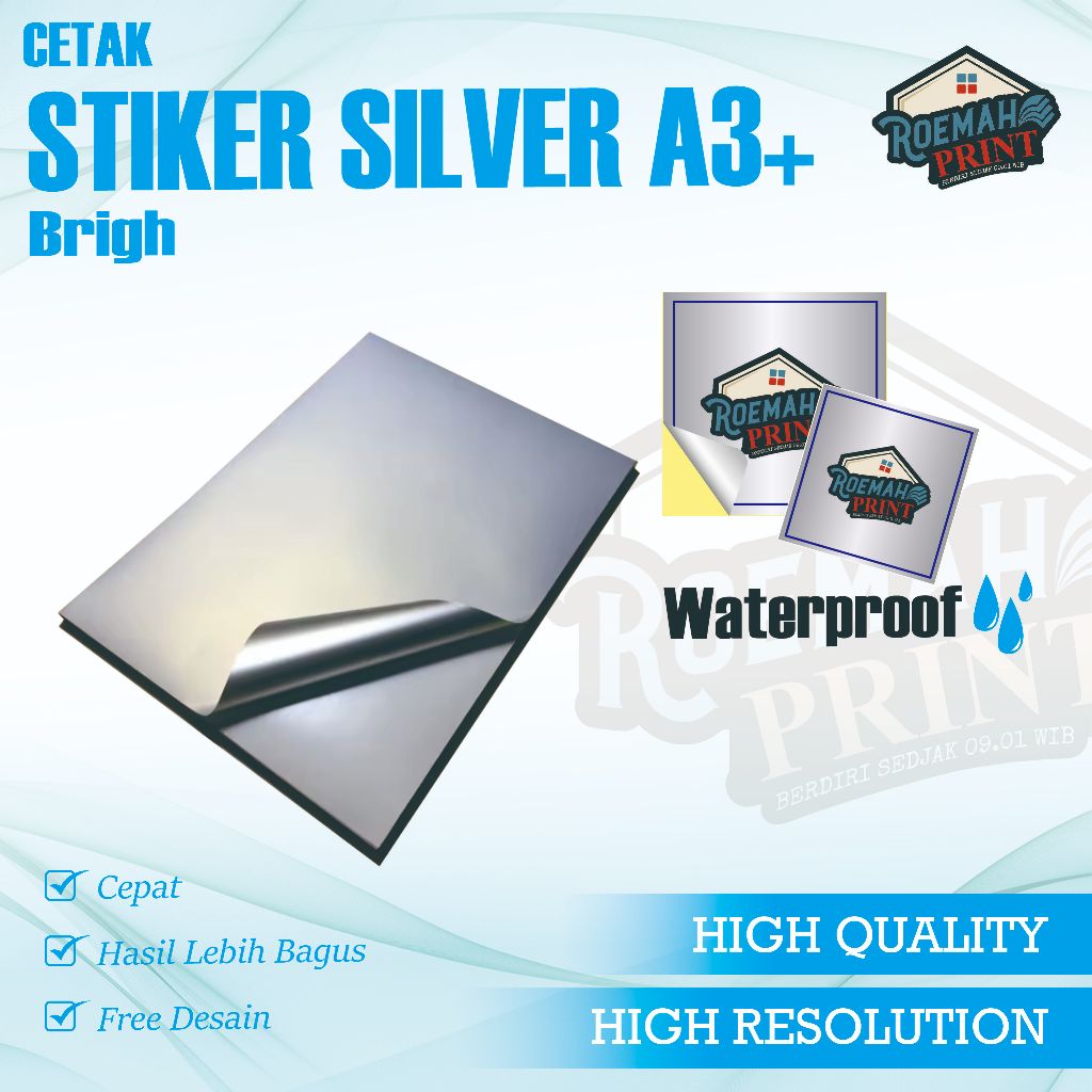 

PRINT STIKER LABEL SILVER BRIGHT A3+