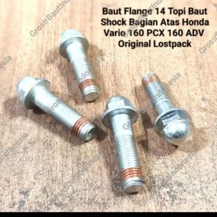 (2pcs) Baut Shock Sok Belakang Bagian Atas Honda Vario 160 PCX 160 ADV / Baut Flange kepala topi kun