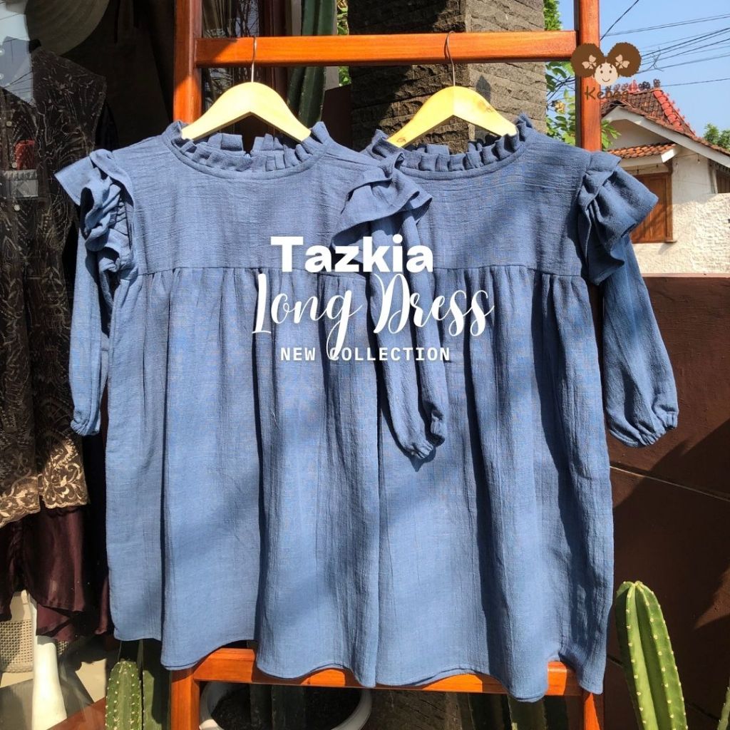 Dress Anak Perempuan Bahan Linen Tazkia Gamis by Kenes Kidswear