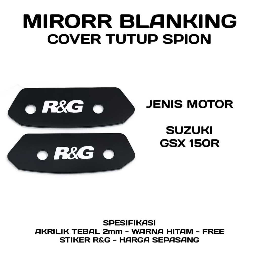 Mirror Blanking R&G GSX 150R - Cover Tutup Spion Motor GSX - Penutup Lubang Spion Motor GSX