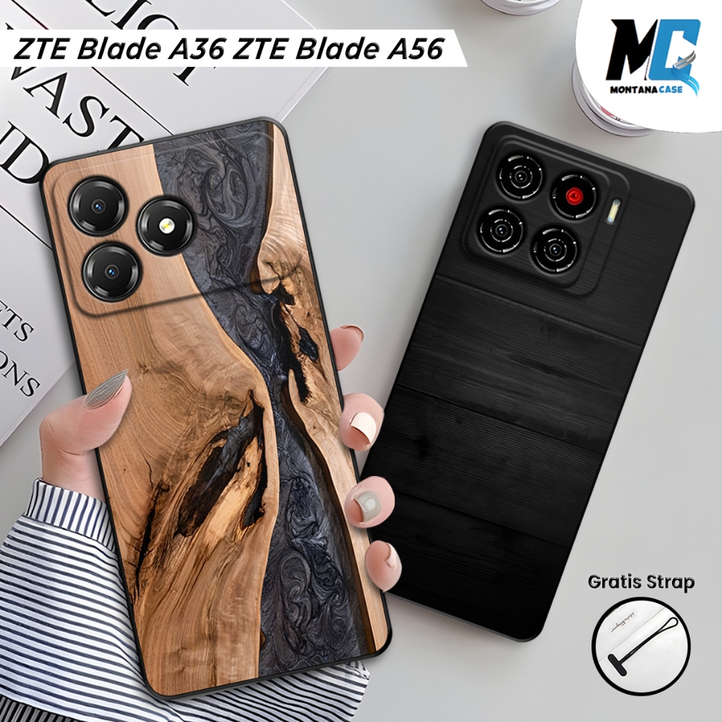 Montana Casing ZTE Blade A56 / ZTE Blade A36 Silikon Printing Gambar Kayu | Case Full Karet HP ZTE B