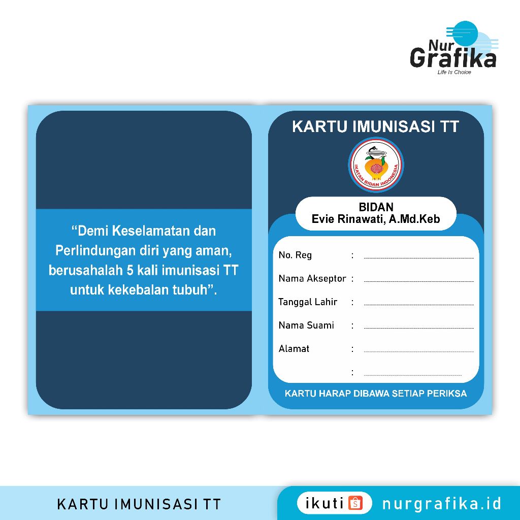 

1Pack Kartu Imuniasi TT Bidan