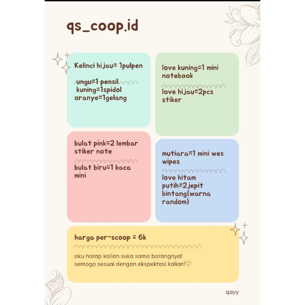 

scoop order beads,, barang random lucu