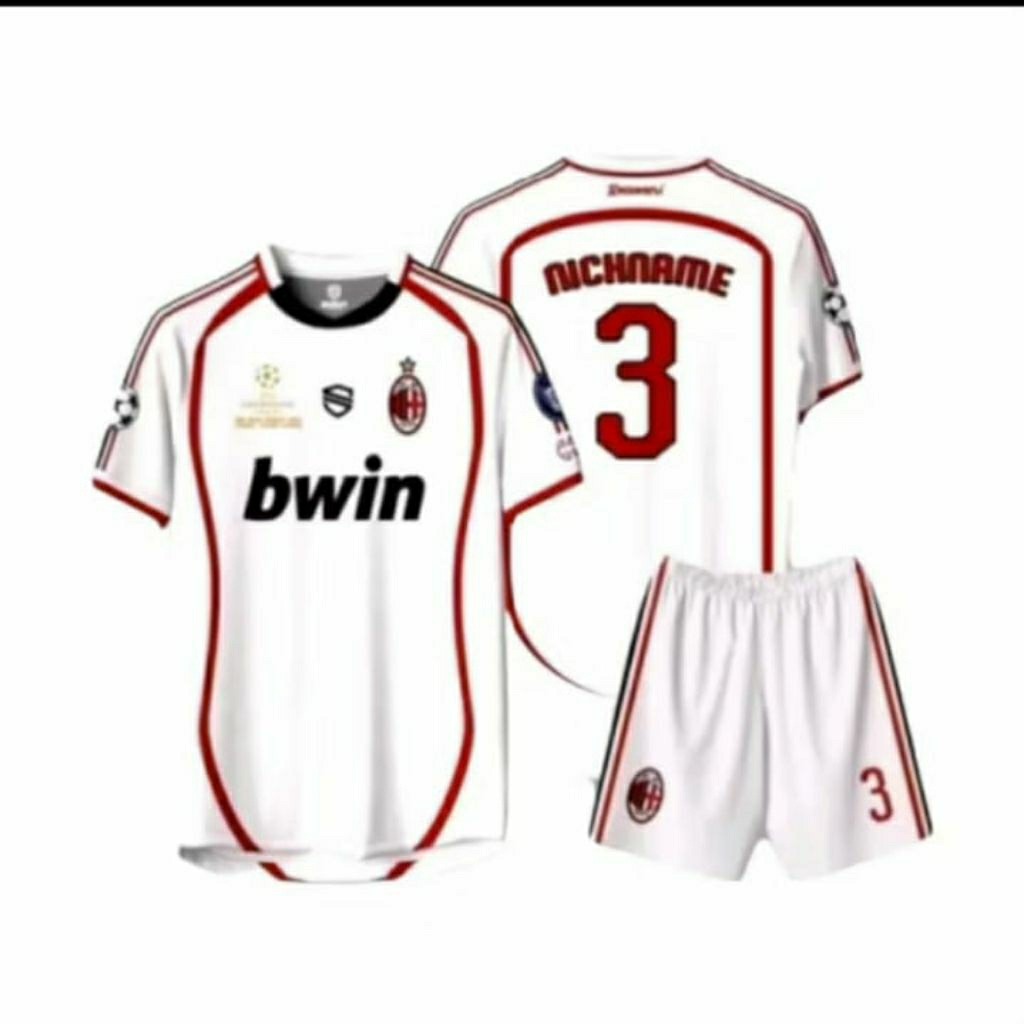 KAOS JERSEY CUSTOM AC MILAN 2006 AWAY GRATIS NAMADAN NOMER PUNGGUNG