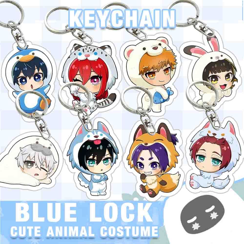 Ganci / Gantungan Kunci Keychain Akrilik BLUE LOCK (CUTE ANIMAL COSTUME)