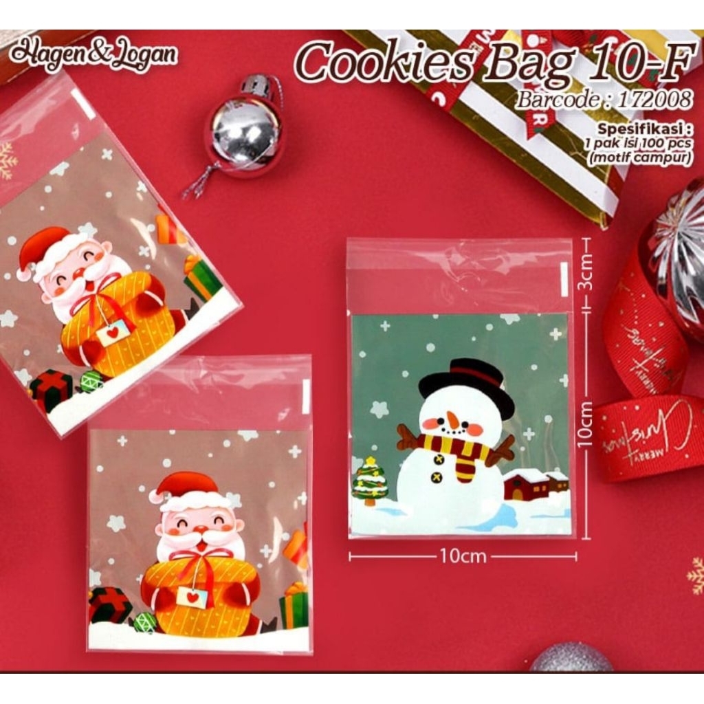 

COOKIES BAG OPP MOTIF NATAL/XMAS/MERRY CHRISTMAS