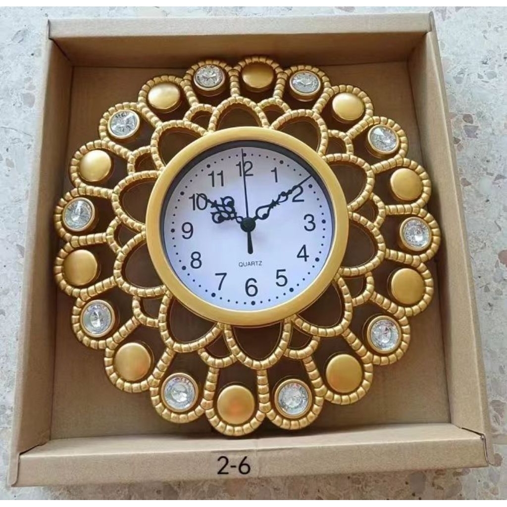 Qori Store - Jam Dinding Ornamen Clasik / Jam Dinding Ruang Tamu / Jam Dinding Klasik / Jam Dinding 