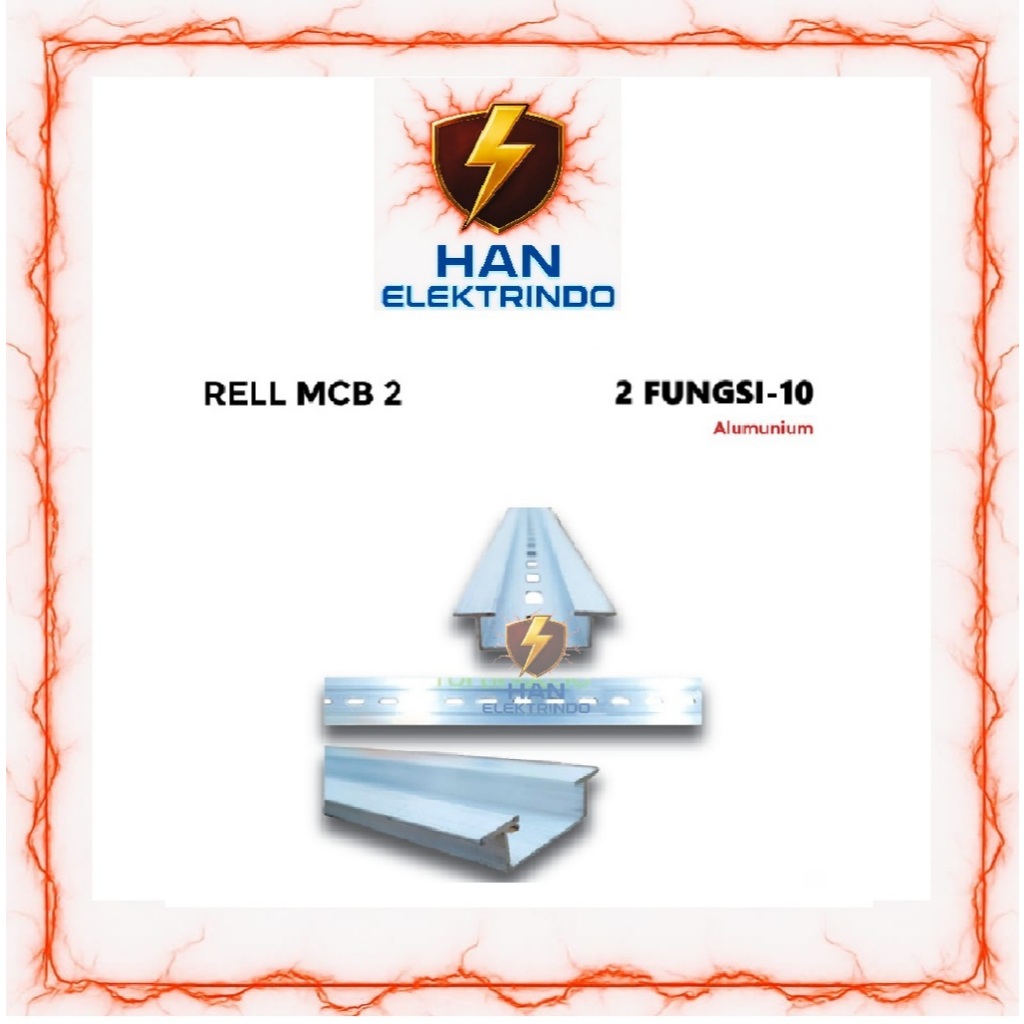 REL MCB ALUMUNIUM 2 FUNGSI-1mm / DIN RAIL MCB 2 FUNGSI / RELL MCB 2 FUNGSI-1mm