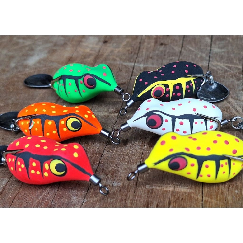 SOFT FROG 3,5CM HOOK VMC BIGOS LURE | UMPAN CASTING IKAN GABUS DAN TOMAN | UMPAN KATAK MAINAN