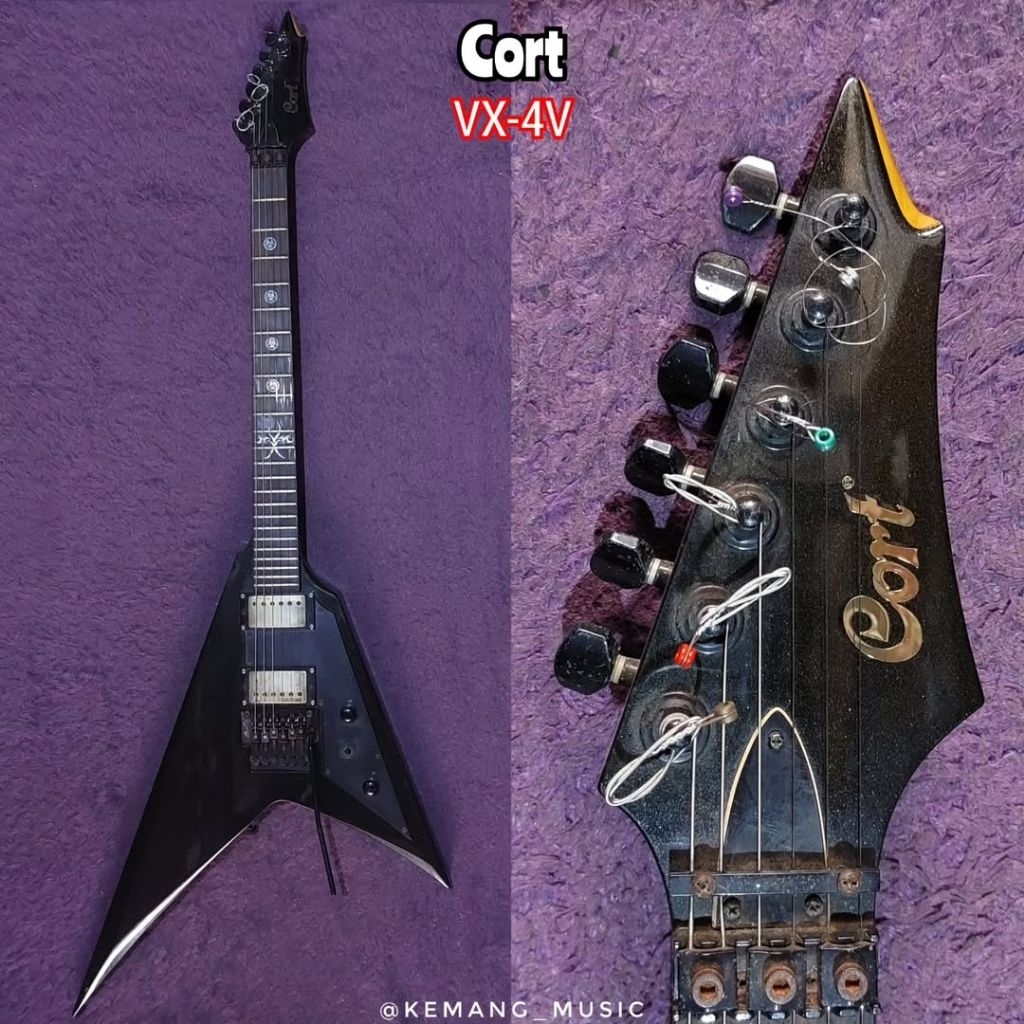 cort vx4v flying v explorer model gitar metal gitar bekas original