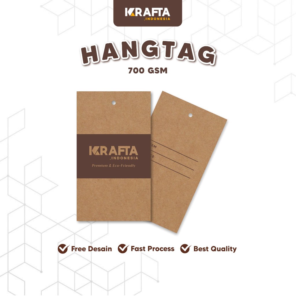 

Hangtag Label Tebal Premium - Kertas Kraft 700 Gsm