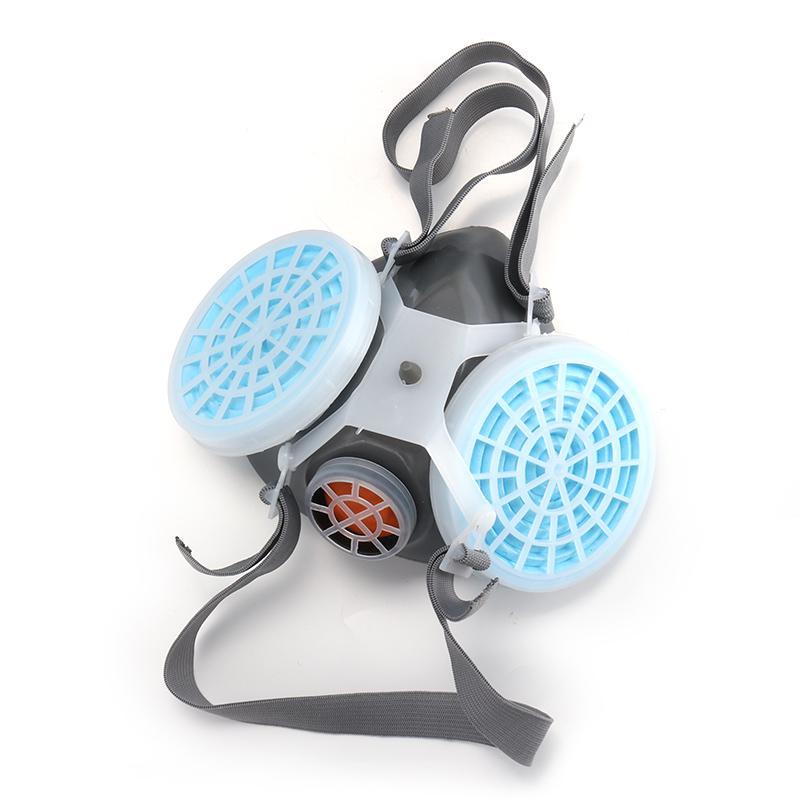 Masker Gas Respirator Kerja Pabrik Cat Lab Half Face with Activated Carbon Filter
