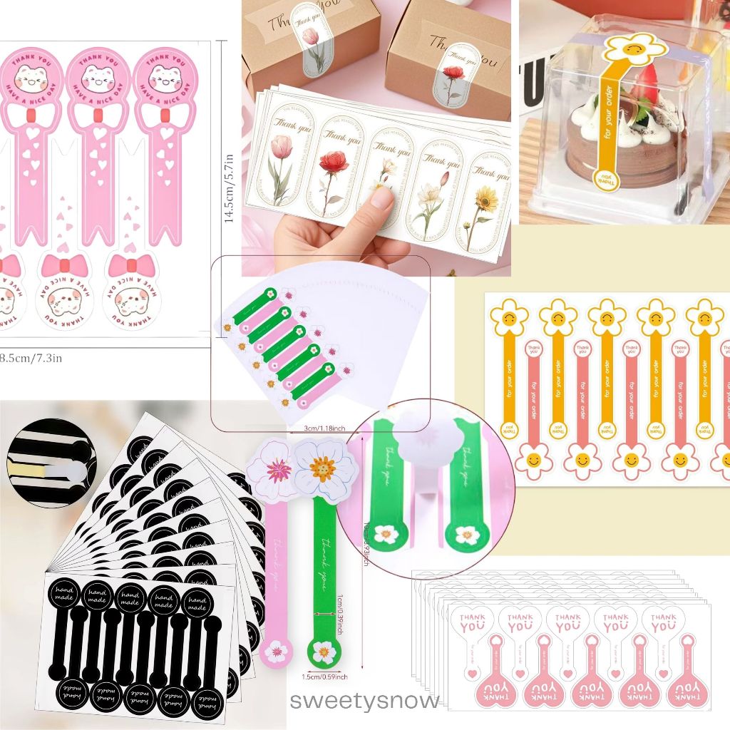 

100pcs (10lembar) STIKER SEGEL MAKANAN / Stiker Thankyou label / Stiker segel kado kemasan / Stiker penutup segel hampers