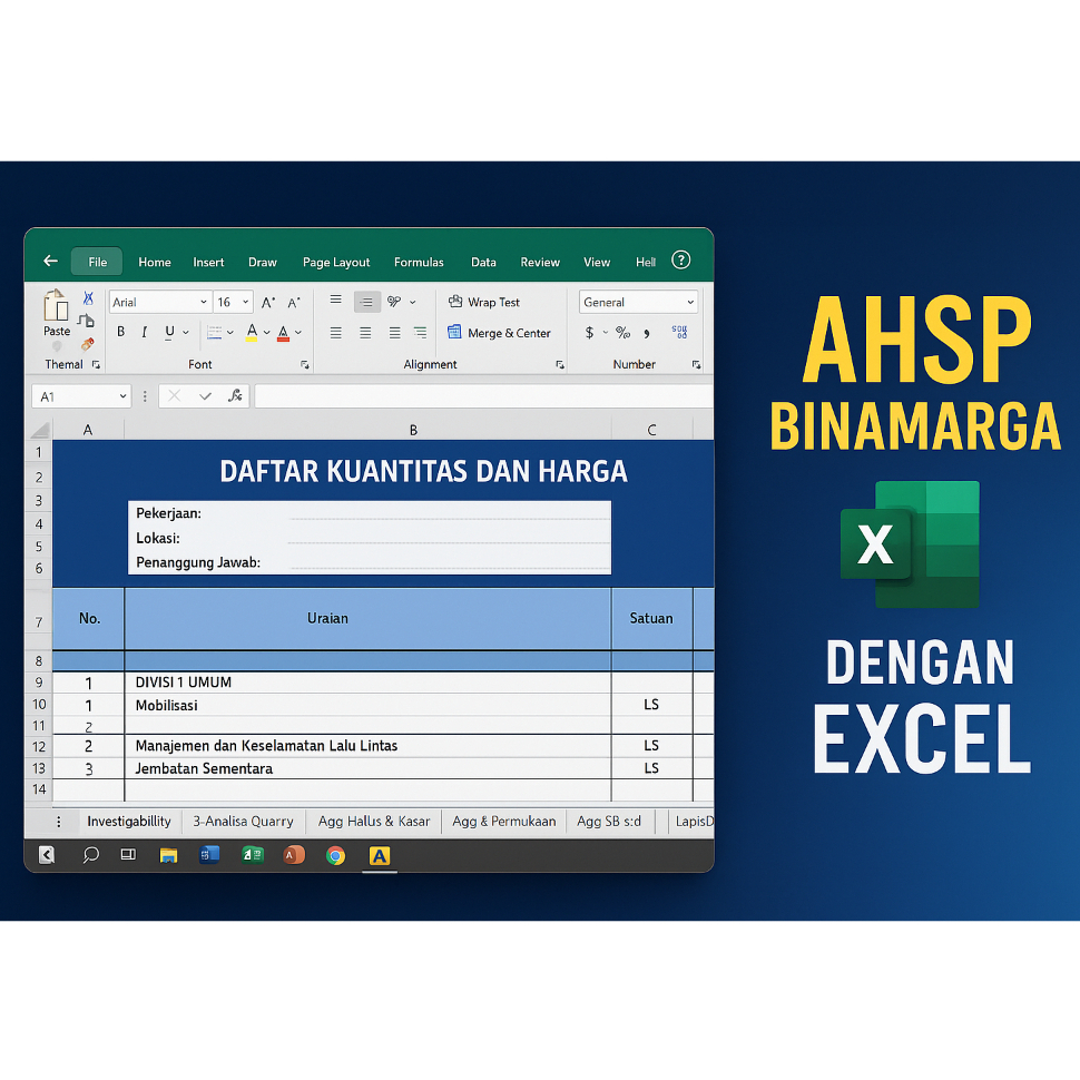 AHSP BINAMARGA / EDIT PREMIUM MUDAH DIGUNAKAN