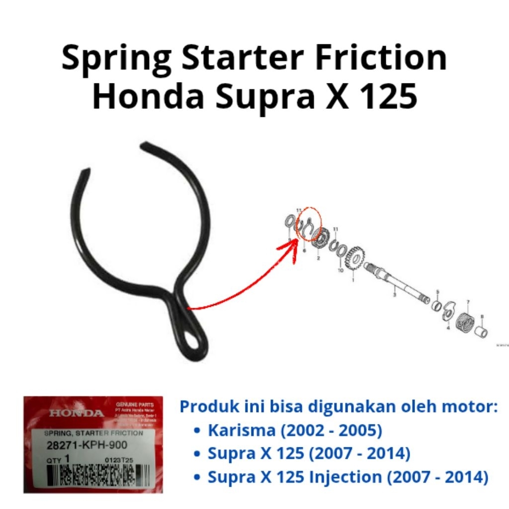 28271-KPH-900, Kawat Tahanan Gigi Engkol Honda KHARISMA, SUPRA X125 KARBU, SUPRA X125FI (2007-2014)