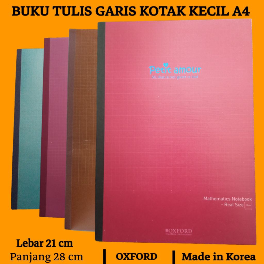 

BUKU TULIS MATEMATIKA | BUKU TULIS GARIS KOTAK | OXFOR KOREA | Made in Korea