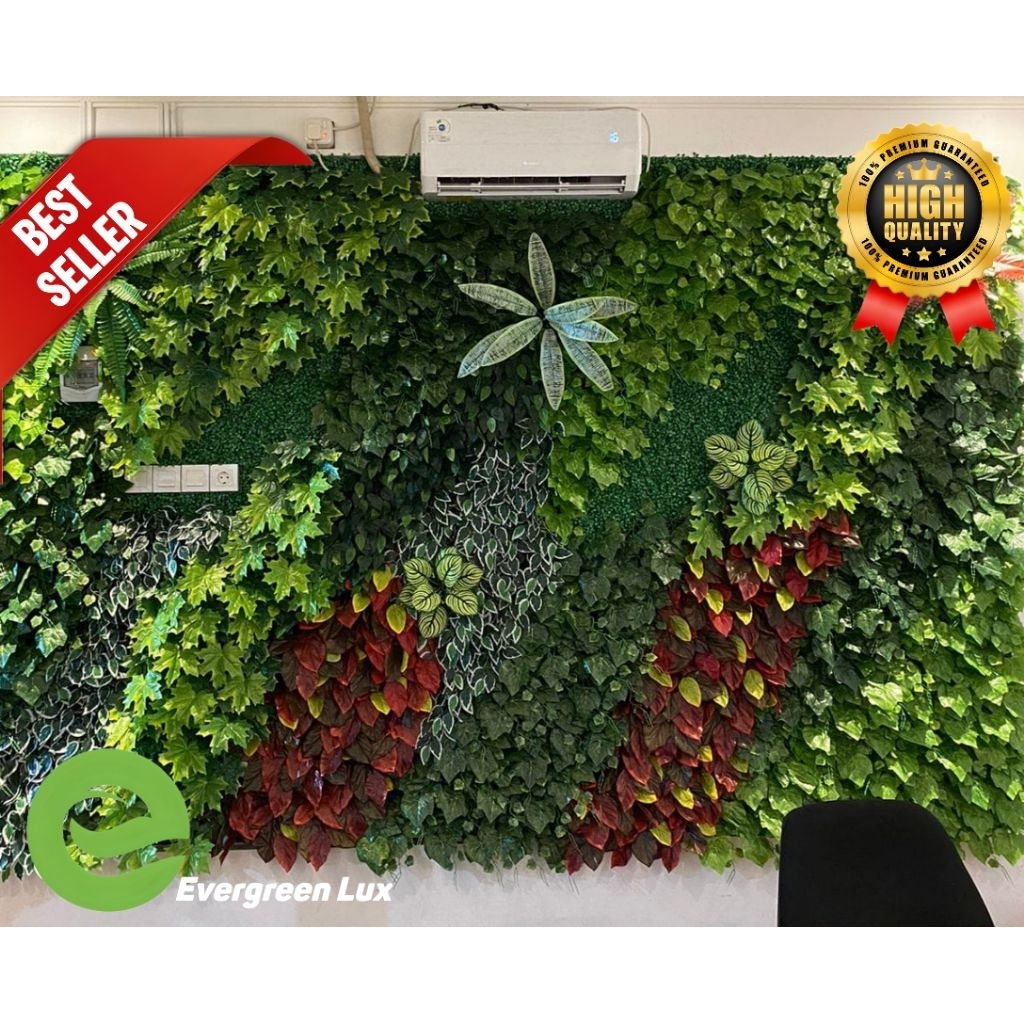 PROMO DEKORASI DINDING TANAMAN PALSU VERTICAL GARDEN SINTETIS