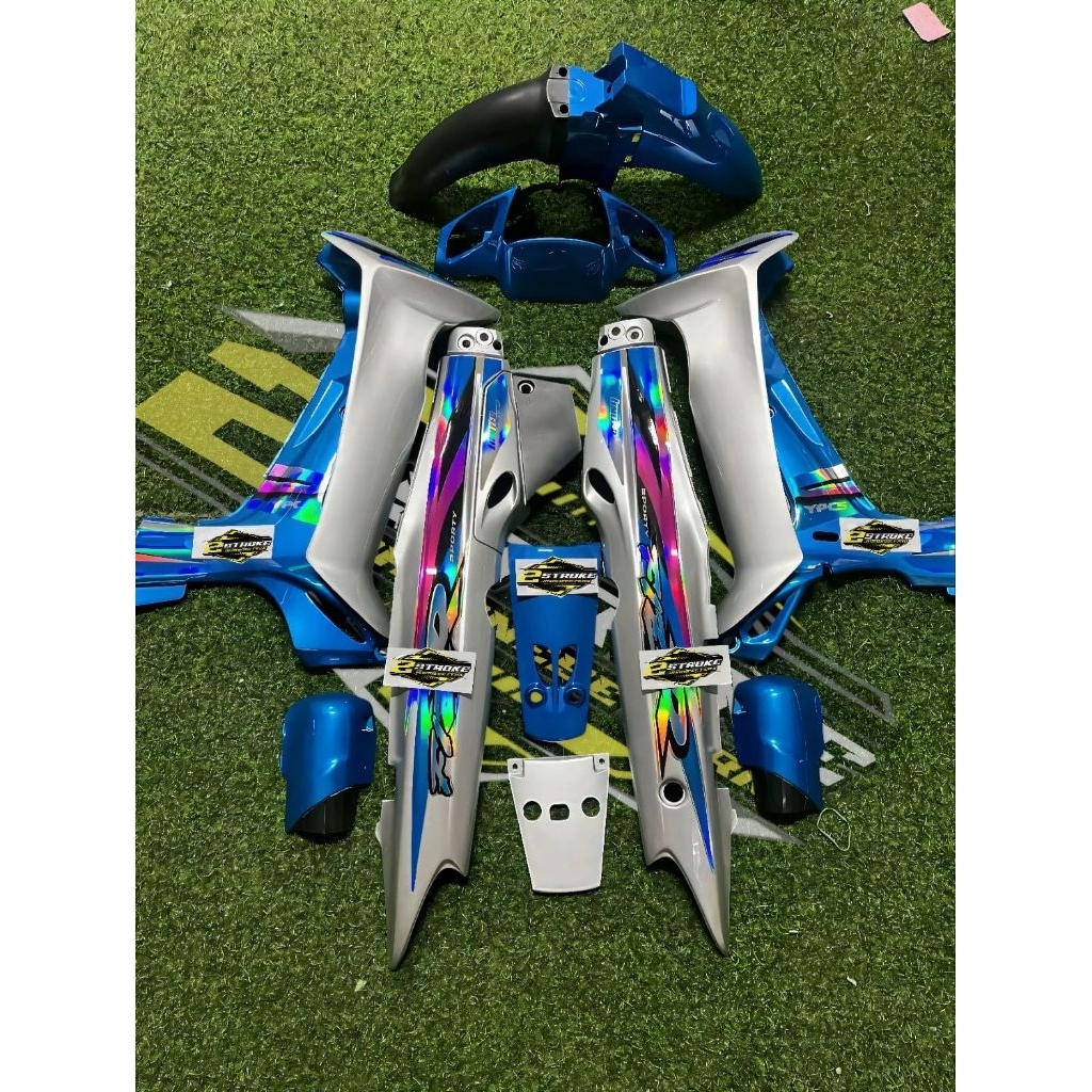 STRIPING MOTOR FIZR LE HOLOGRAM BIRU PINK SILVER