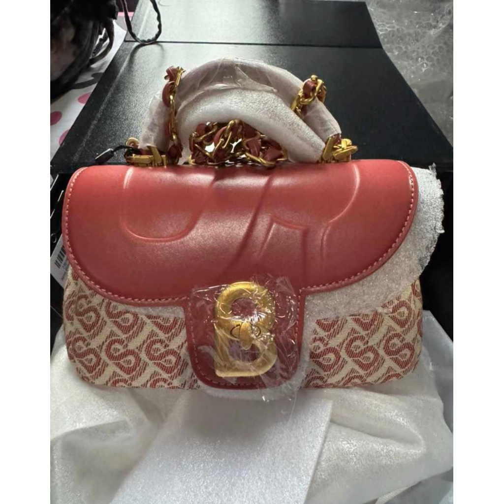 Alma Bimu Jacquard Bag Buttonscarves Redwood NEW