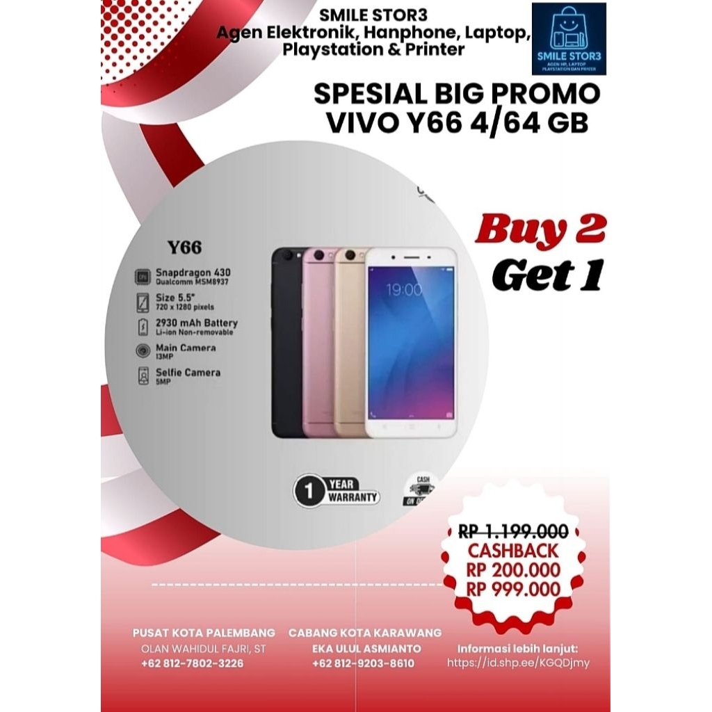 Second Original 100% Vivo Y66 4/64 GB