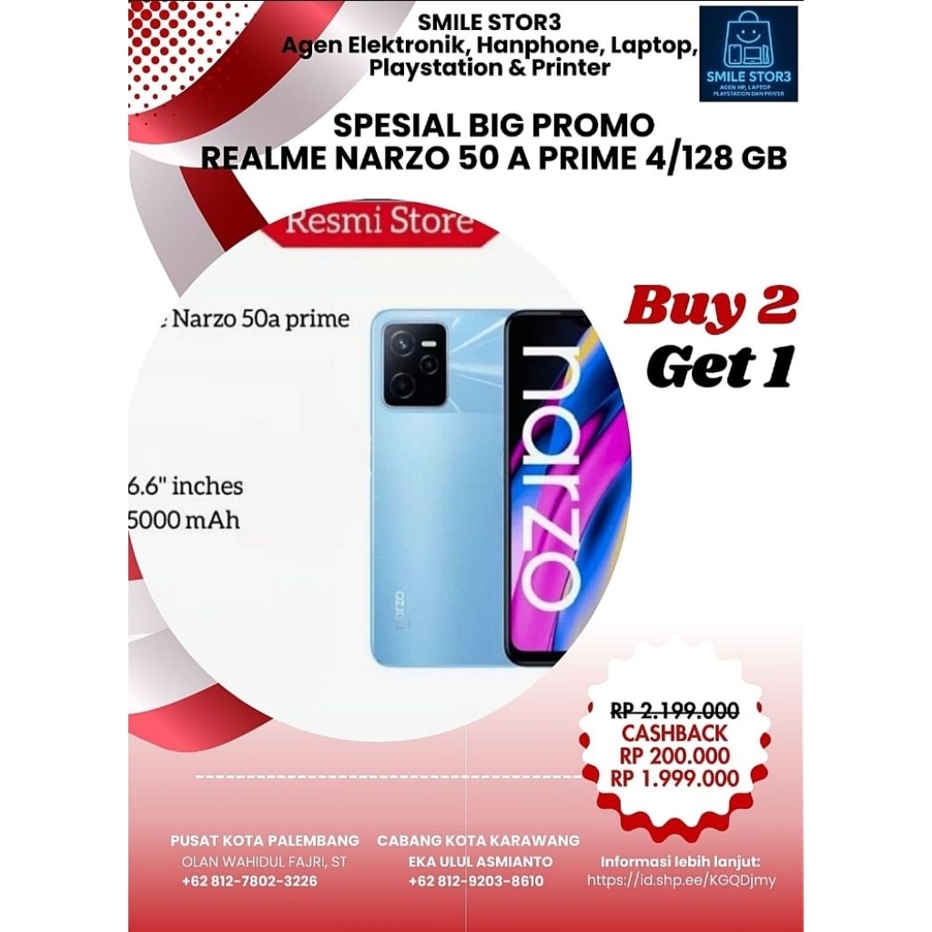 Second Original 100% Realme narzo 50 A Prime 4/128 GB