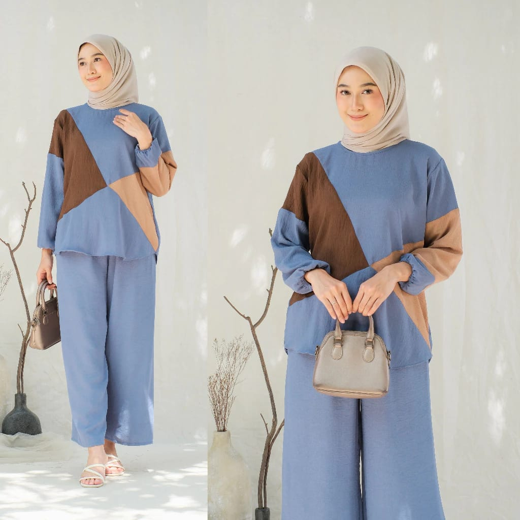 Irene One Set Setelan Wanita Crinkle Airflow