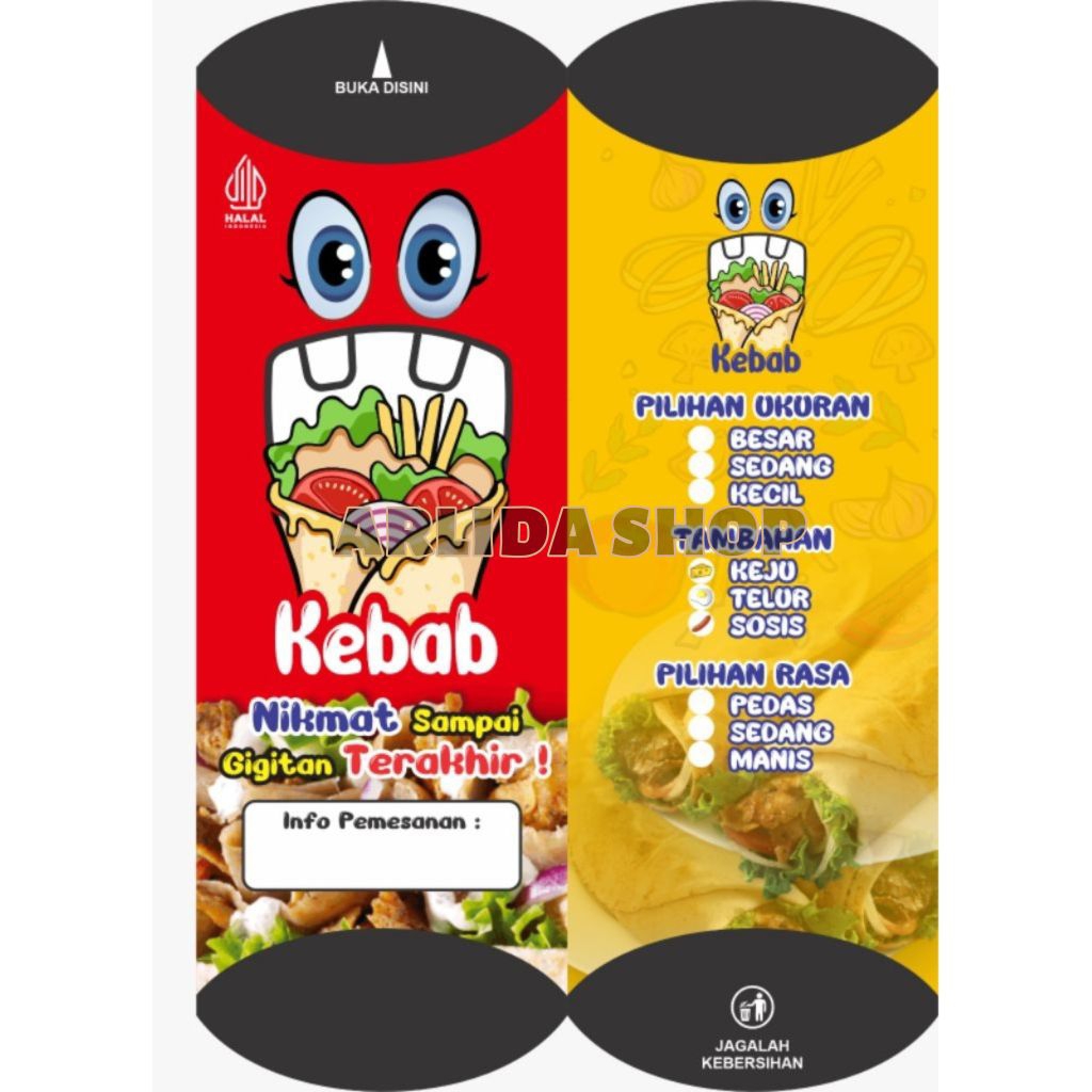 

100 Lembar Kertas Bungkus Kebab Mini Ukuran 21x8 cm / kertas kebab / bungkus kebab / kemasan kebab / bungkus kebab