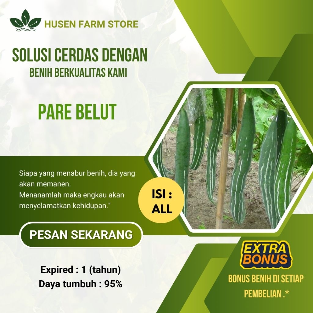 paket biji benih pare belut unggul>banyak pilihan