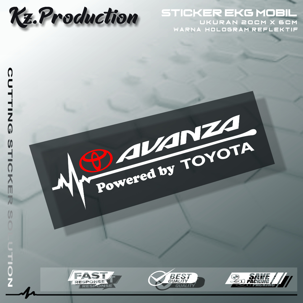 Sticker Cutting Kaca Mobil Toyota Avanza Motif Detak Jantung EKG Mobil Toyota