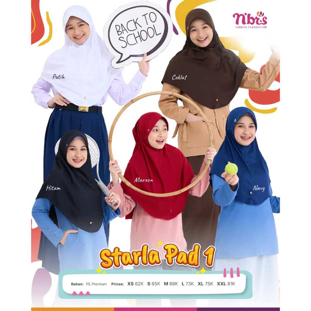 HIJAB NIBRAS STARLA PAD 1 / KERUDUNG NIBRAS TERBARU / BERGO NIBRAS ORIGINAL / NBRS HIJAB / KERUDUNG 