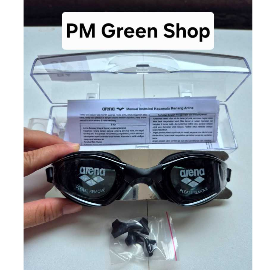 Kacamata renang anti fog arena original hitam