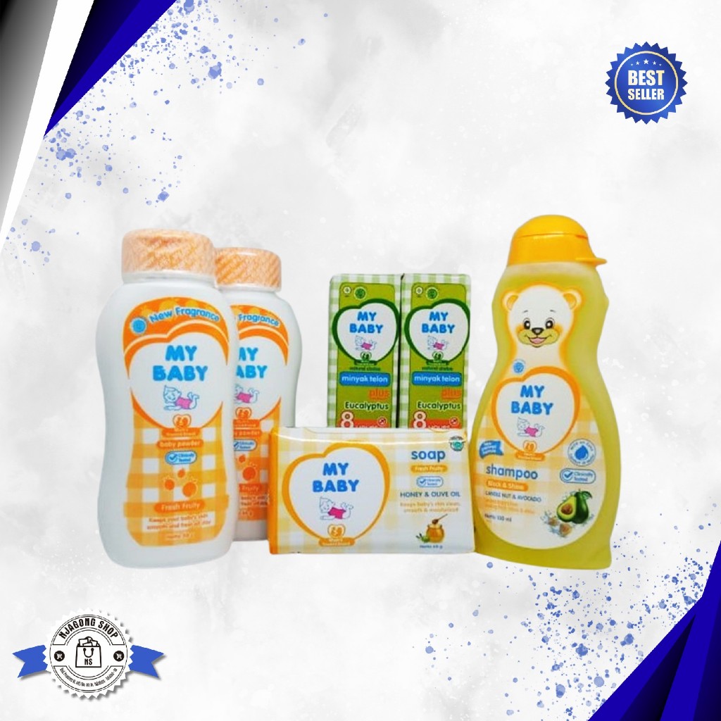 Paket Produk My baby bedak minyak telon dan Shampo bayi satu paket hemat