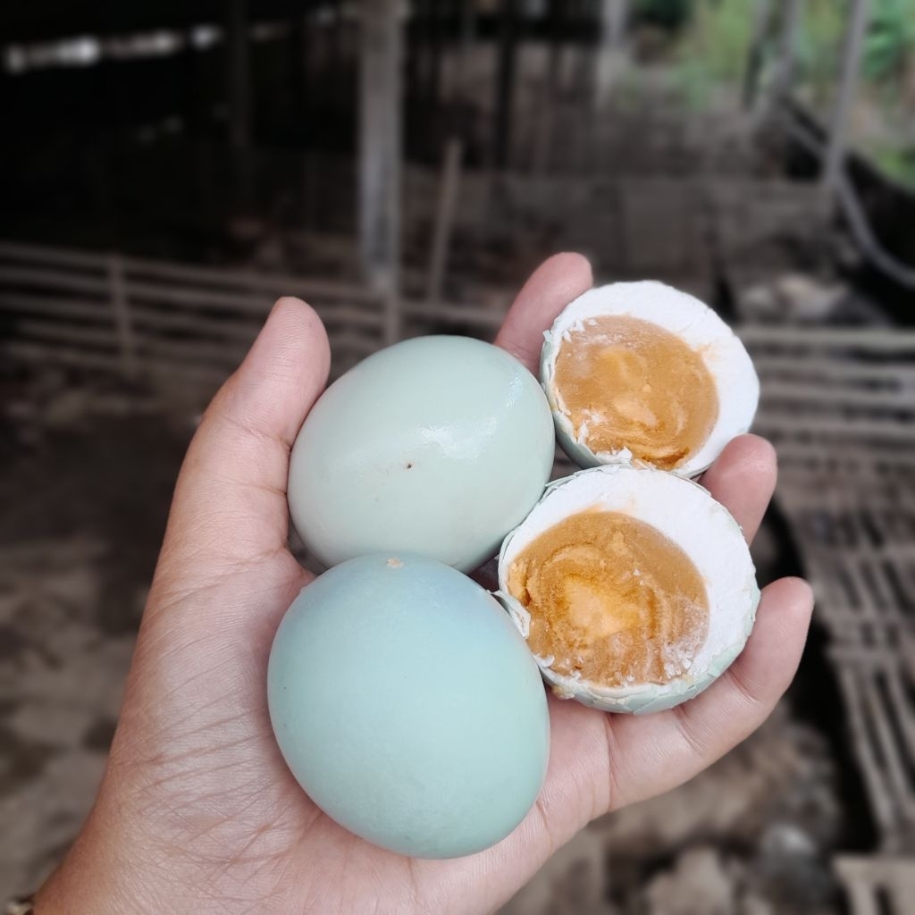 

Telur asin matang siap makan enak masir bergizi ukuran besar AB isi 4 butir