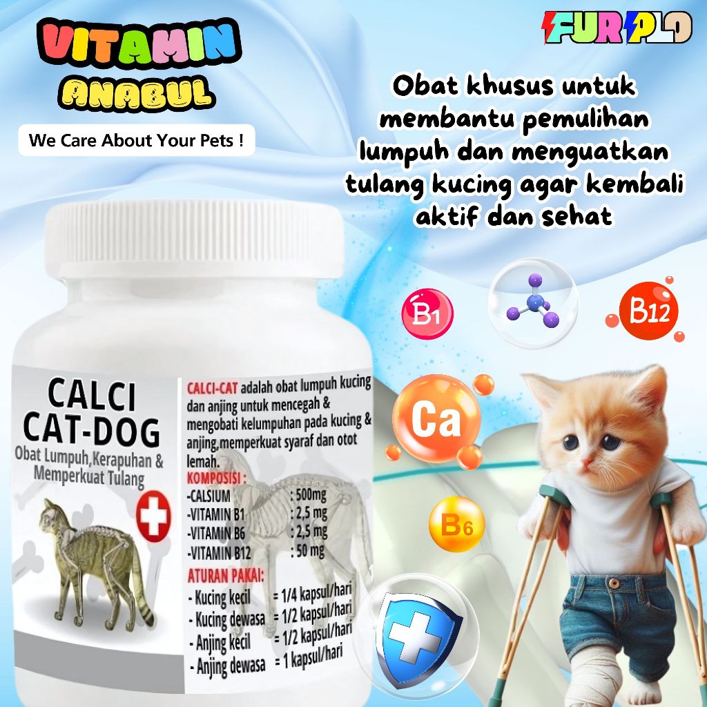 Calci Cat Dog - Obat Lumpuh Kucing Anjing FURPLO