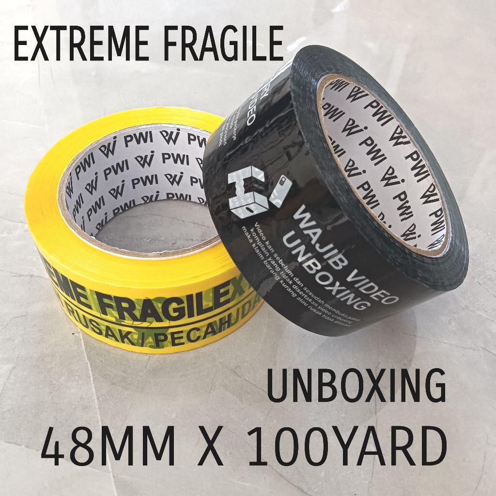 

Lakban Fragile Unboxing 48mm x 100yard PWI / Opp Packing Tape