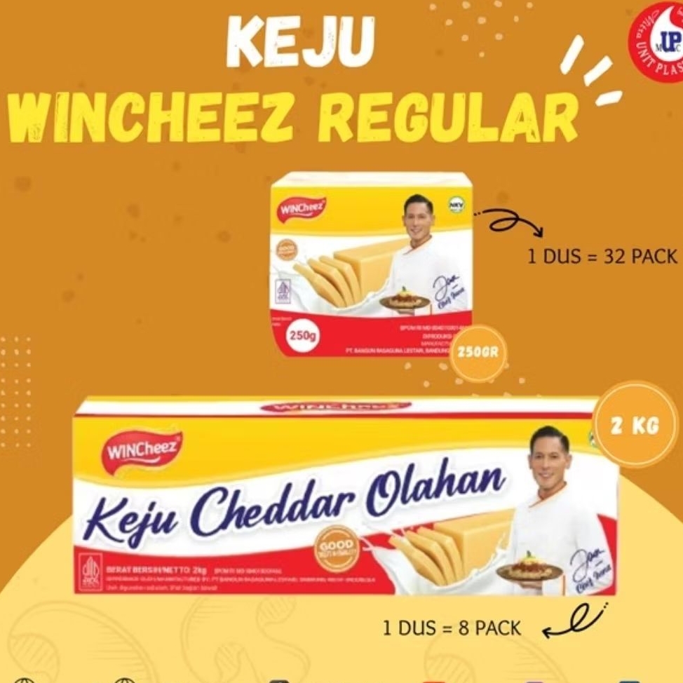 Keju Wincheez 1/4 kg (1 slop isi 8 pcs) / Wincheez Regular 250 gram / Keju Cheddar Olahan Expired La