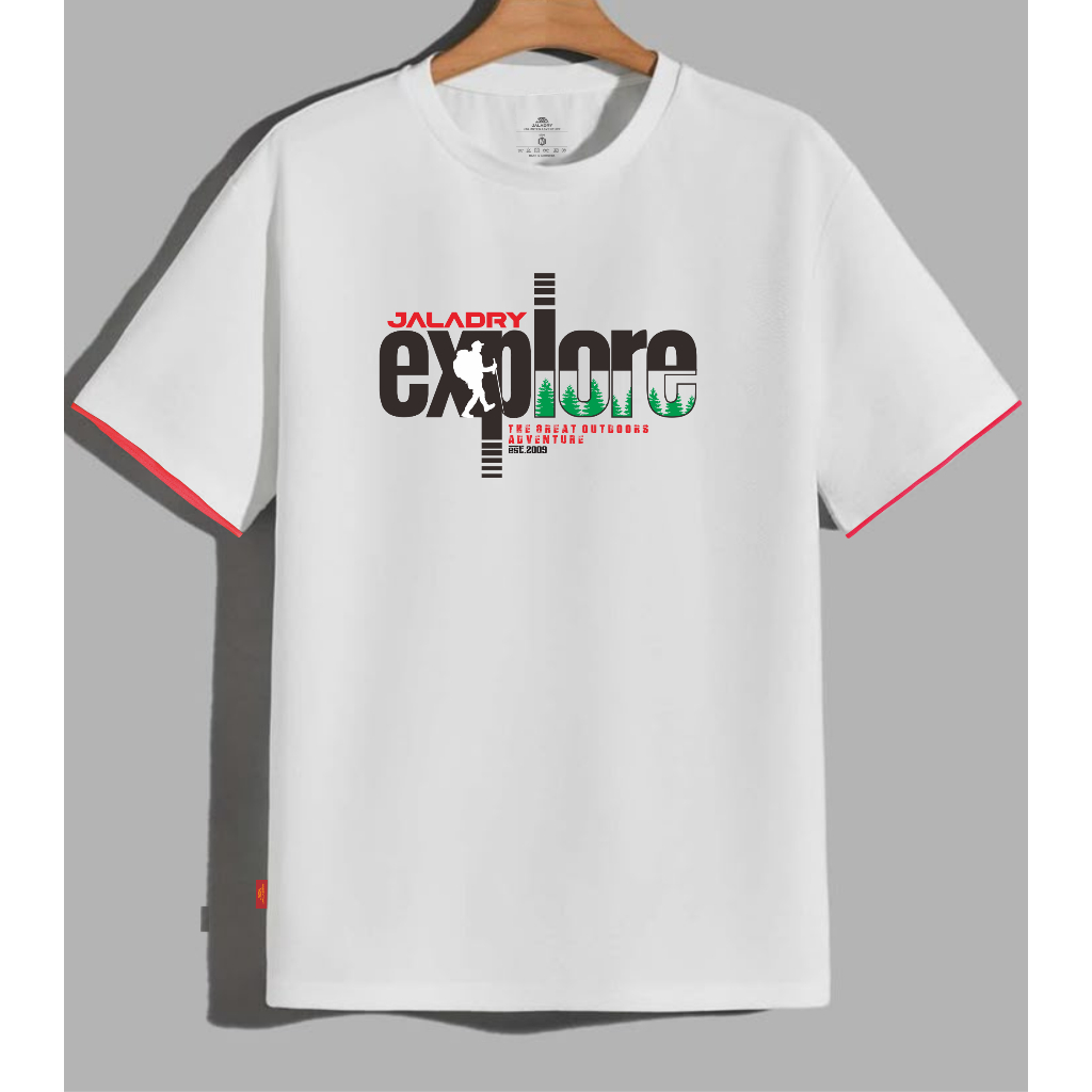 Kaos Putih Katun 24s xplore / kaos Putih Distro Xplore / Kaos Distro Outdoor