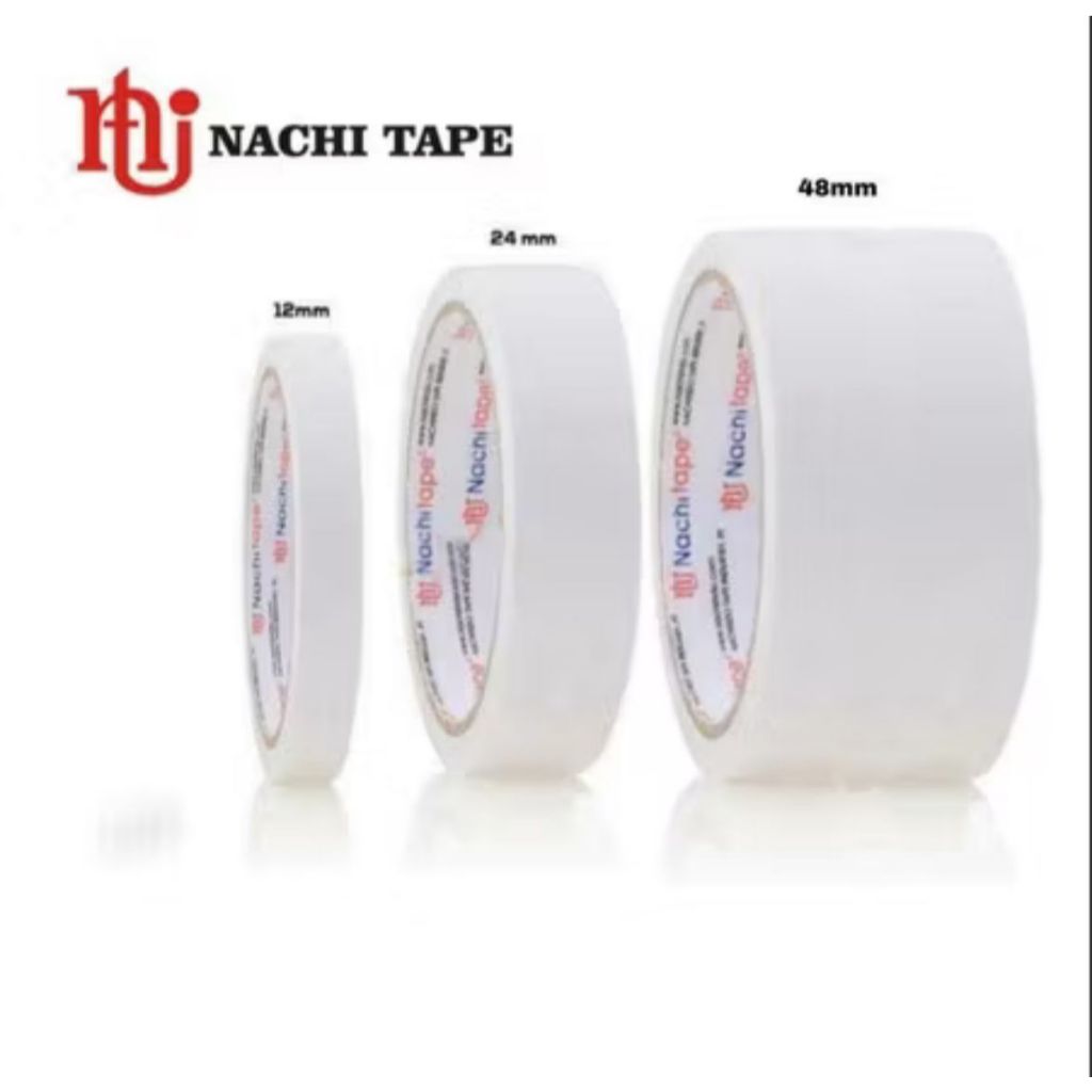 

NACHI DOUBLE TAPE ISOLASI PUTIH 1/2" 1" 2" INCH