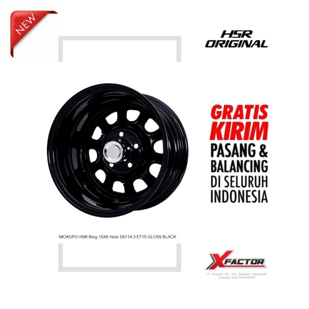 VELG R15 HSR MOKUPO HSR R15X8 H5X114,3 ET15 BLACK