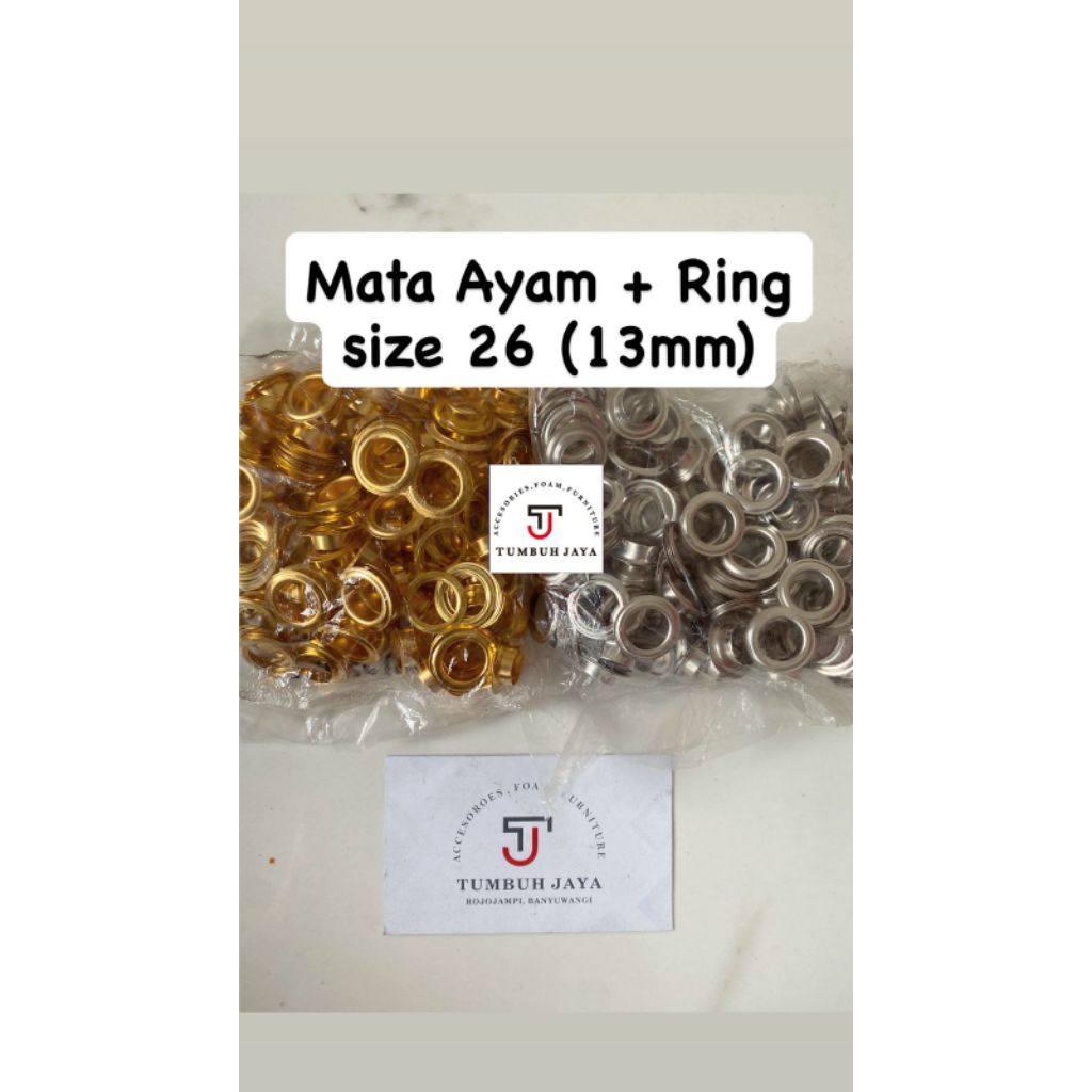 Mata Ayam size26/Mata ayam 13mm/Ring/Ring terpal/Ring sepatu/Ring tas/Ring aksesoris