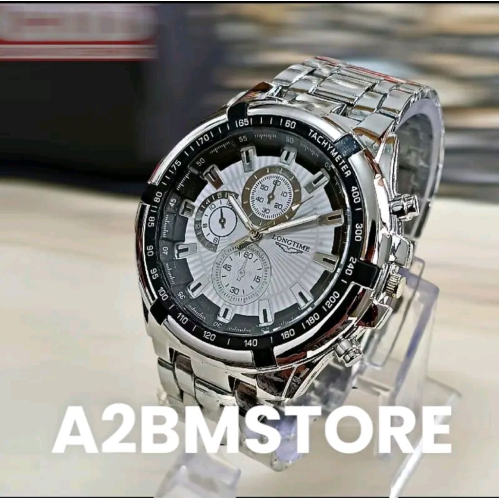 Jam Tangan Pria Rantai Stainless Merek Longtime Murah ORI Casual WAtch Bisnis Tahan Air Elegan