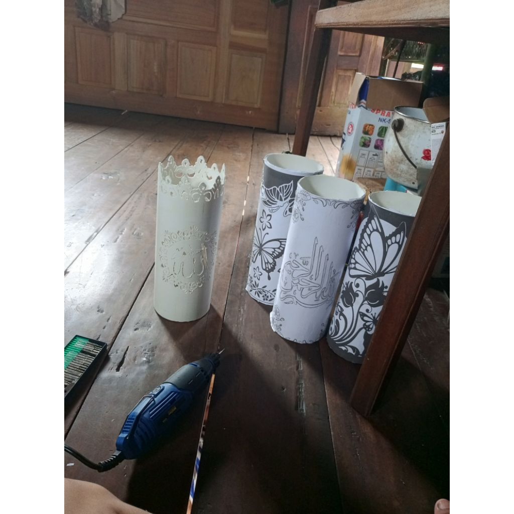 mentahan lampu hias paralon pvc