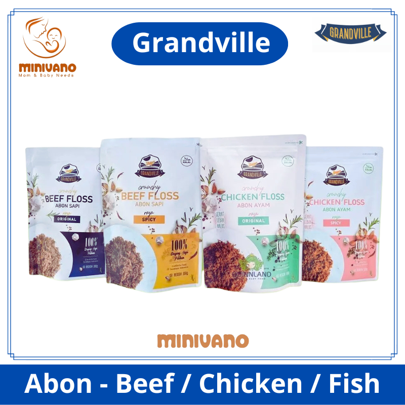 

Grandville Crunchy Floss - Beef Chicken Fish Spicy - Abon Sapi Ayam Ikan Pedas - Mpasi Anak BB Booster - 100gr