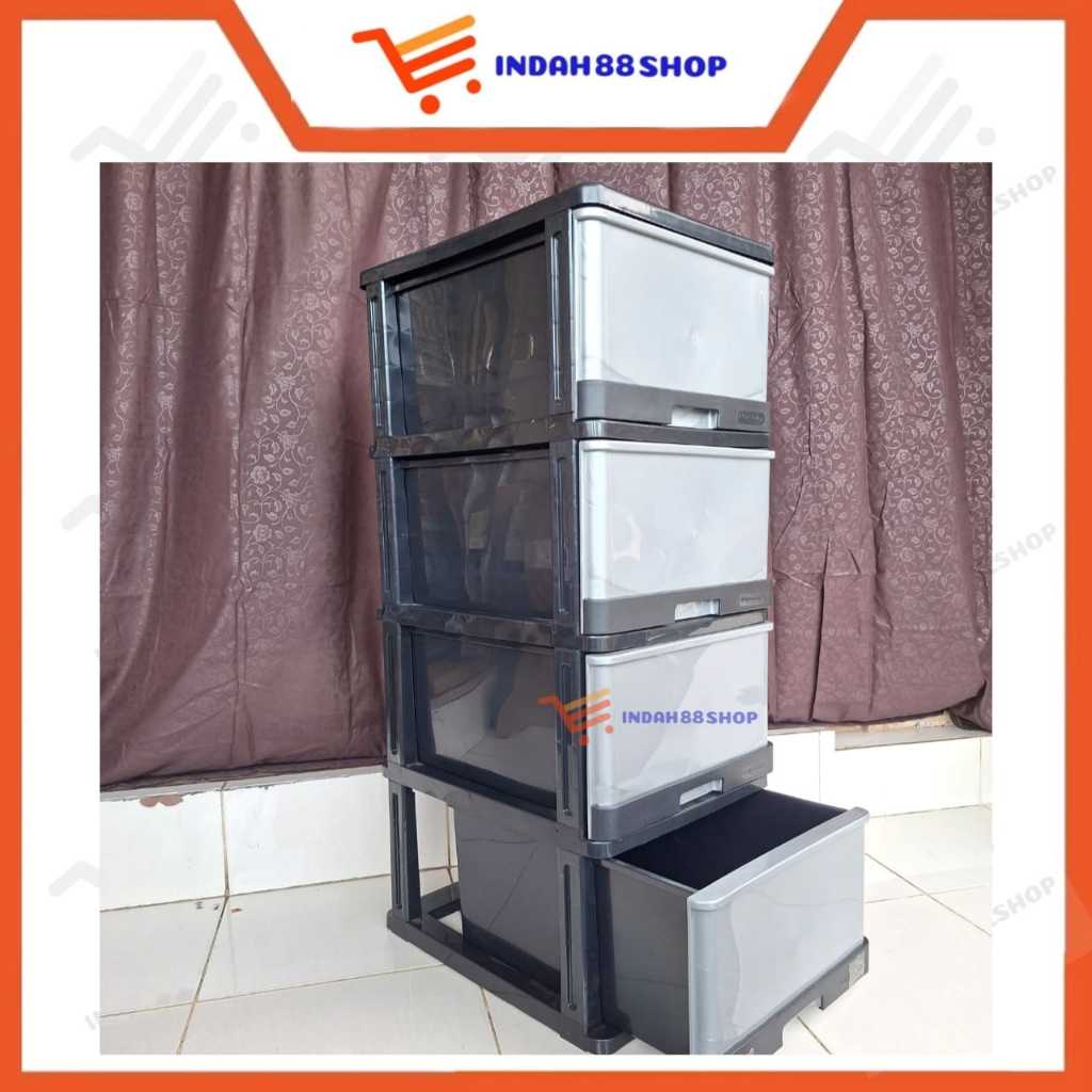 Laci Container Jumbo / Lemari Kabinet / Laci Plastik 4 Susun